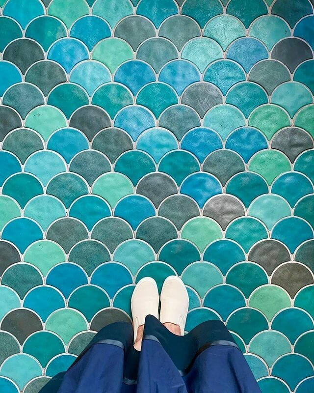 Colourful Moroccan fish scale tiles 