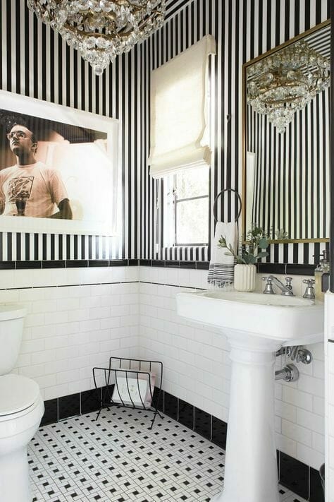Striped Bathroom Wallpaper