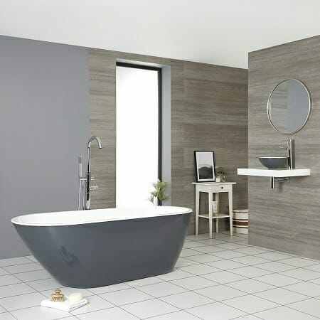 Milano Altcar Stone Grey Modern Freestanding Bath 