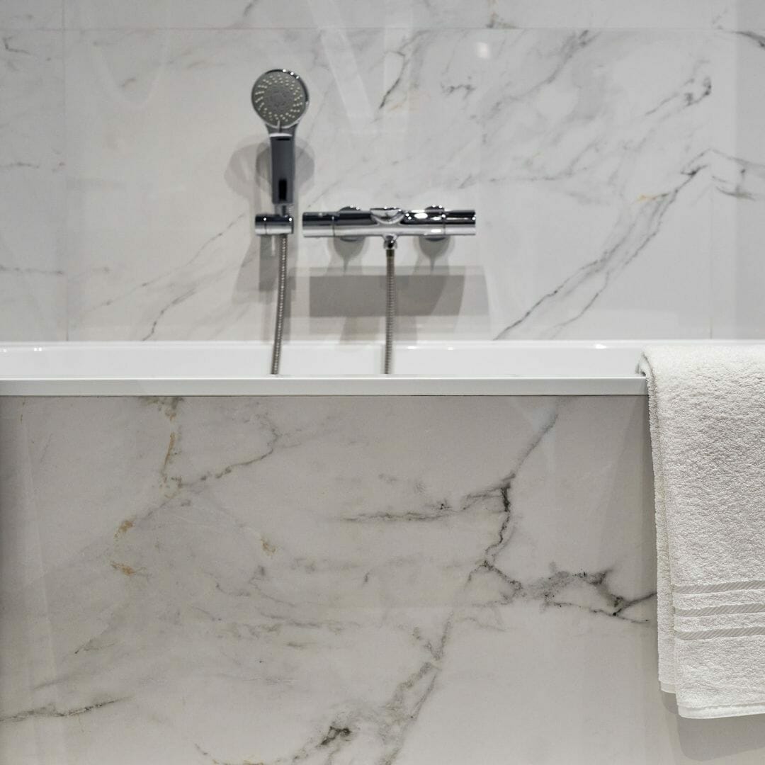Grey Marble Bath Panel  